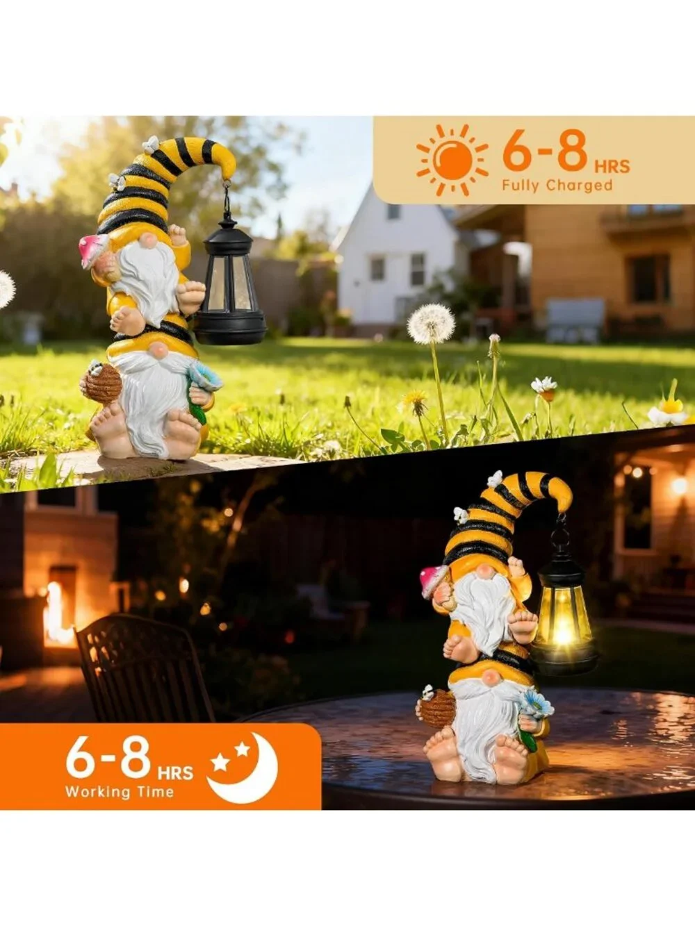 Funny Solar Garden Gnome Statue - Outdoor Decor for Yard, Patio & Lawn Gifts